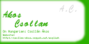 akos csollan business card