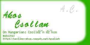 akos csollan business card